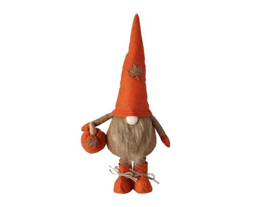 Deko-Wichtel mit Teleskopbeinen - Orange/Braun - 3