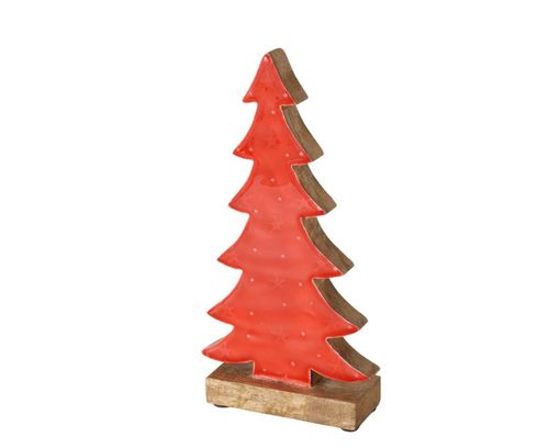 Deko-Baum "Levio", Mangoholz, ca. 30 cm - Rot - 1