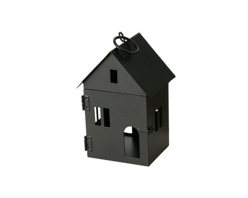 Laterne in Hausform "Alesund", Eisen, ca. 13 cm - Schwarz - 1