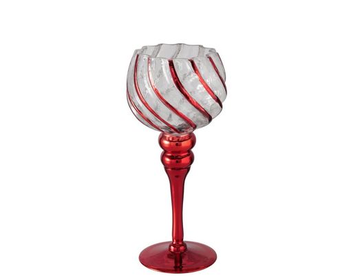 Windlicht "Manou", ca. 28 cm - Rot/Durchsichtig - 1