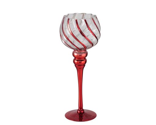 Windlicht "Manou", ca. 34 cm - Rot/Durchsichtig - 1