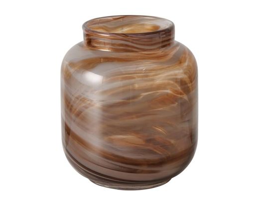 Vase "Marblo", Glas, ca. 13,5 cm hoch - Braun - 1