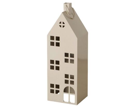 Laterne "Aiba" in Haus-Form, ca. 65 cm - Beige - 1