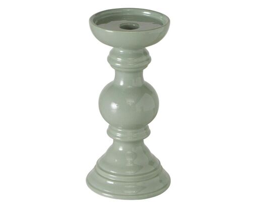 Kerzenleuchter "Berno" aus Steingut, ca. 20 cm - Grün - 1