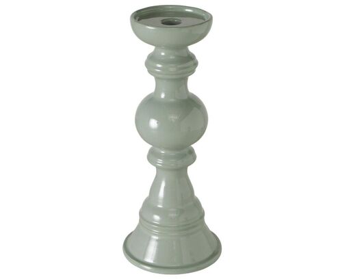 Kerzenleuchter "Berno" aus Steingut, ca. 30 cm - Grün - 1