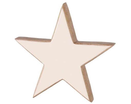 Stern "Stardust" aus Mangoholz, ca. 30 cm - Weiß/Braun - 1