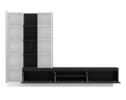 Anbauwand "Wilma", ca. 295x200,5 cm - Weiß/San Sebastian - 3