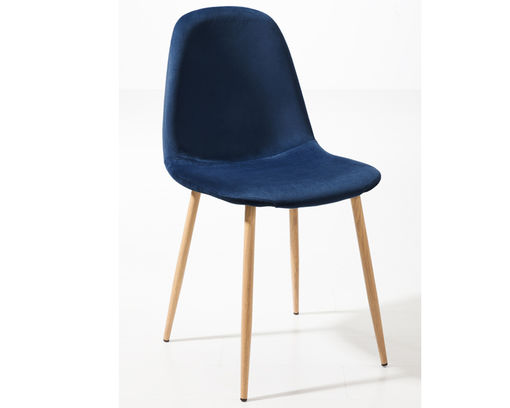 Stuhl Calden Velvet blau - Blau Samt - 1