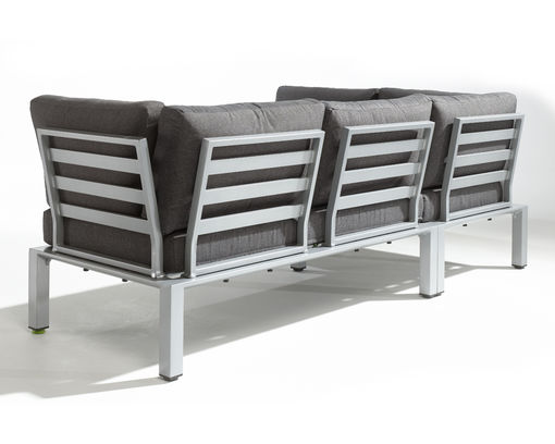 Ecklounge-Set "Widoo" mit Tisch, silber - silber / dunkelgrau - 2