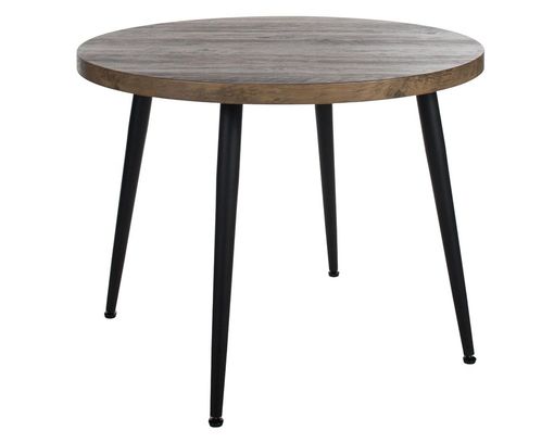 Esstisch "Dana", rund, Akazienoptik - Braun/Schwarz - 1