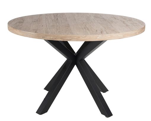 Runder Esstisch "Domingo", ca. 120 cm - Braun/Schwarz - 1