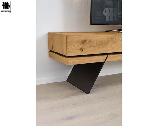 Anbauwand  "Skaagen" Musterring Balkeneiche Natur/Lack anthrazit - braun/anthrazit - 6