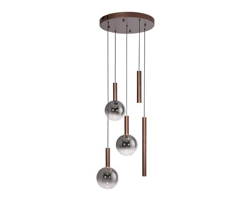 LED-Pendelleuchte "Bowl", Metall/Glas braun - Braun - 1