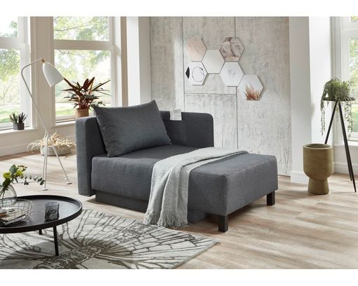 Schlafsofa "Stella" mit Stauraum und Tasche an der Armlehne - Graphit - 1