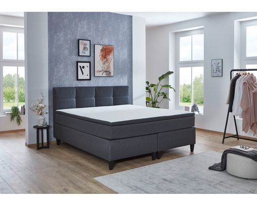 Boxspringbett "Silvio", ca. 160x200 cm - Anthrazit - 1