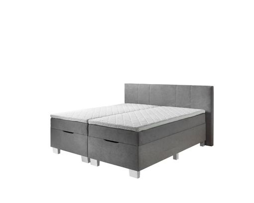 Boxspringbett "Stuttgart", ca. 180x200 cm, mit Stauraum - Silber - 2