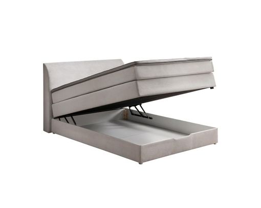 Boxspringbett "Speyer", ca. 140x200 cm, mit Stauraum - Silber - 3