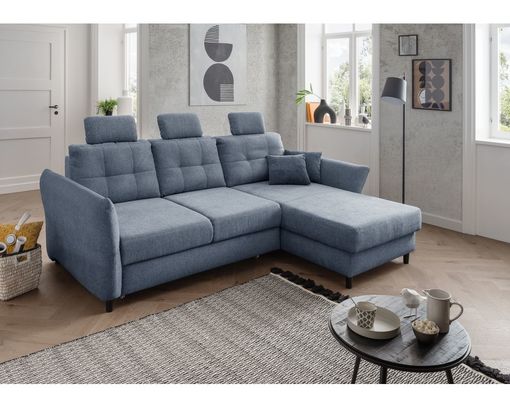 Ecksofa "Bjarne", leger, mit Funktionen - Blau - 2