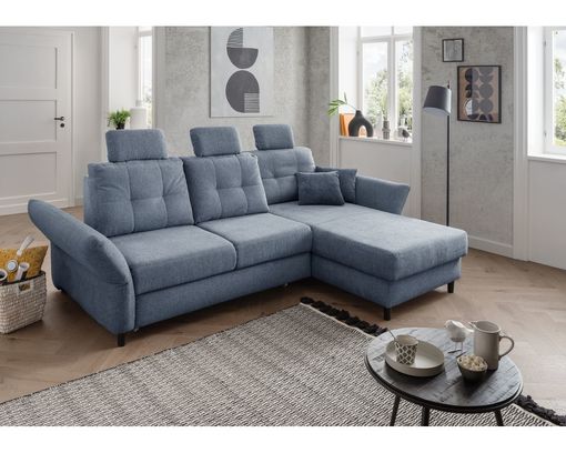 Ecksofa "Bjarne", leger, mit Funktionen - Blau - 6