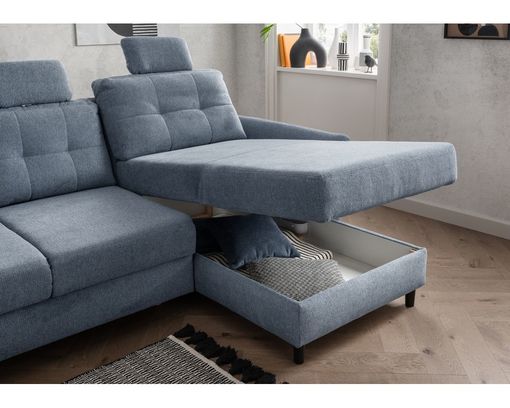Ecksofa "Bjarne", leger, mit Funktionen - Blau - 7
