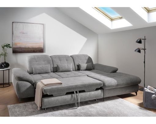 Wohnlandschaft "Bochum", leger, mit Liegefunktion und Stauraum - Grau - 3