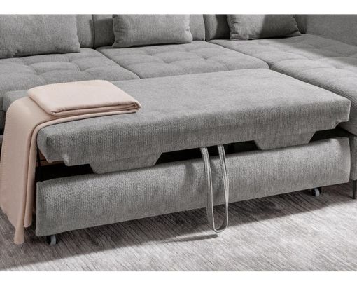 Wohnlandschaft "Bochum", leger, mit Liegefunktion und Stauraum - Grau - 4