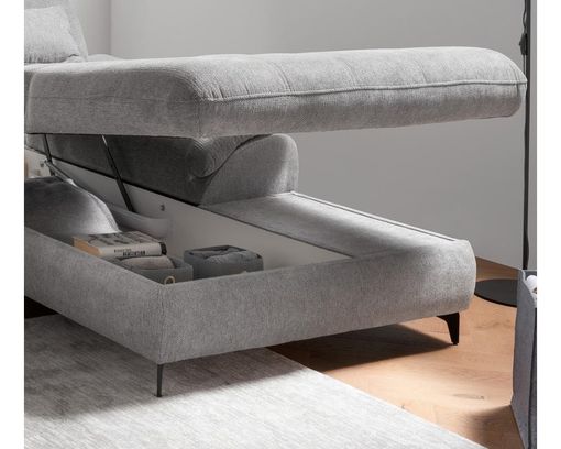 Wohnlandschaft "Bochum", leger, mit Liegefunktion und Stauraum - Grau - 5
