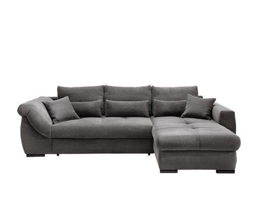 Wohnlandschaft "Billerbeck", leger, Cord, mit Schlaffunktion und Stauraum - Grau - 1