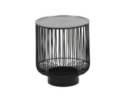 Beistelltisch "Milwaukee", rund, Platte Silber - Silber/schwarz - 1