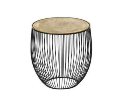 Beistelltisch "Milwaukee", rund, Platte goldfarben - Gold/Schwarz - 1