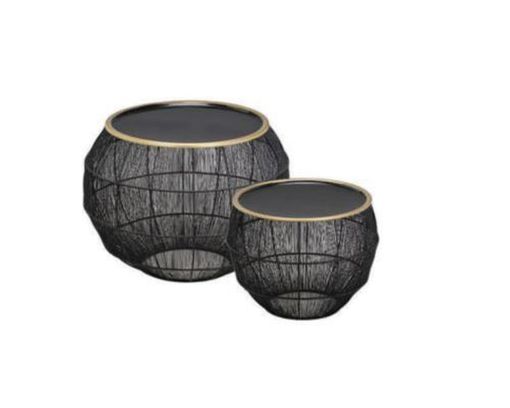 Beistelltisch-Set "Malmo" - Schwarz/Gold - 1