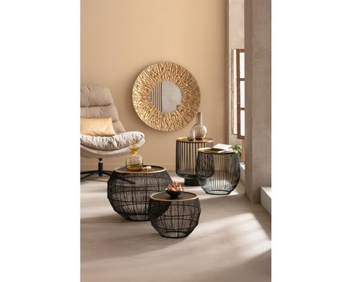 Beistelltisch-Set "Malmo" - Schwarz/Gold - 2