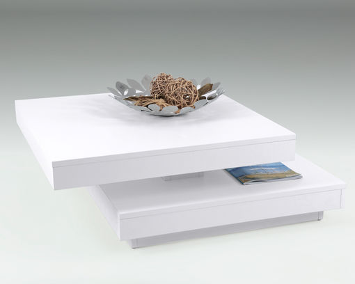 Couchtisch "Heath" weiß, Tischplatte um 360 Grad drehbar - weiß - 1