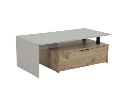 Couchtisch "Hilario" mit Stauraum - Grau/Holz - 1