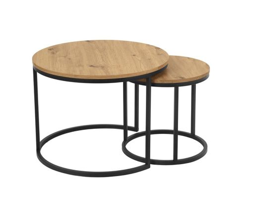 Couchtisch 2er-Set "Hilga" - Braun/Schwarz - 2