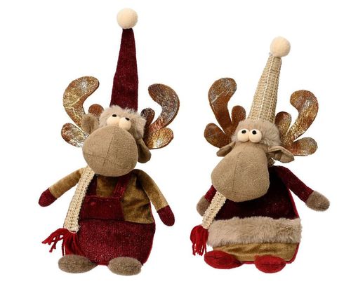 Deko-Figur Hirsch, verschiedene Ausführungen, ca. 30 cm hoch - Rot/Braun - 1