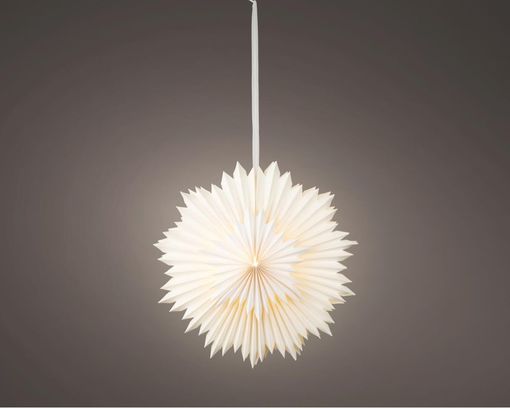 LED-Stern aus Papier, ca. 40 cm - Weiß - 1