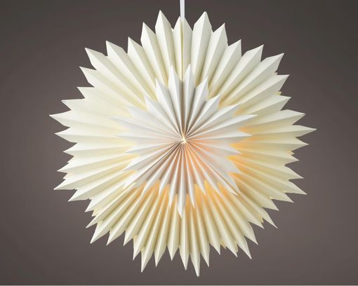 LED-Stern aus Papier, ca. 40 cm - Weiß - 2