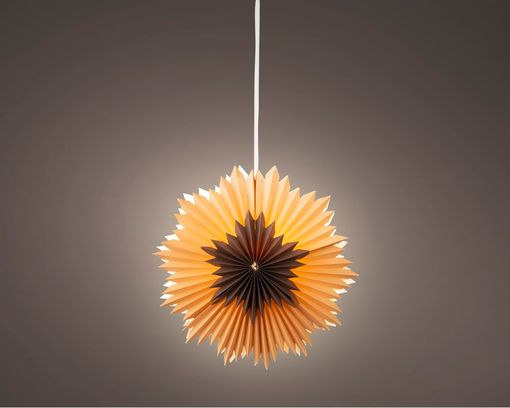 LED-Stern aus Papier, ca. 40 cm - Braun - 1