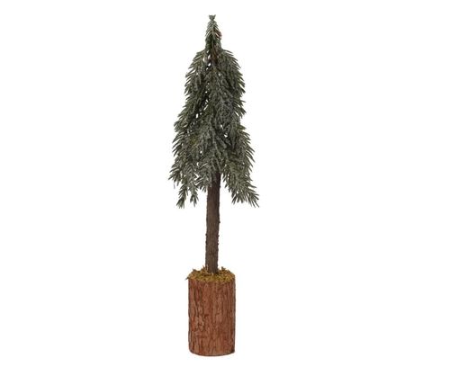 Dekofigur Minibaum auf Holzfuß, ca. 78 cm - Grün - 1
