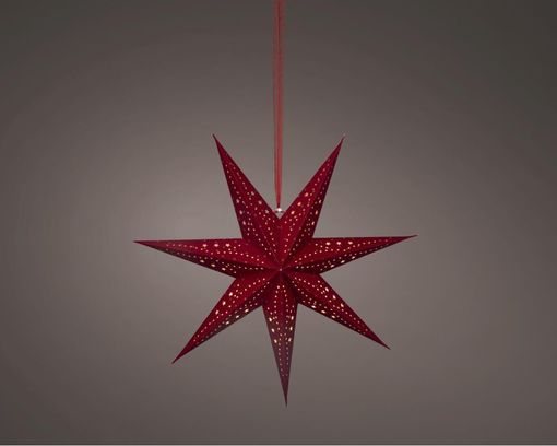 LED-Stern aus Papier, ca. 38 cm - Rot - 1