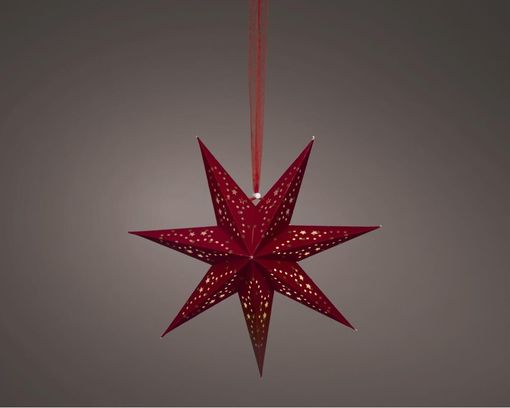 LED-Stern aus Papier, ca. 58 cm - Rot - 1