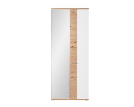Garderobenschrank "Iben", ca. 80x200 cm - Weiß / Holzfarben - 3