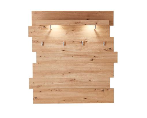 Garderobenpaneel "Iben" inkl. LED-Beleuchtung - Holzfarben - 1