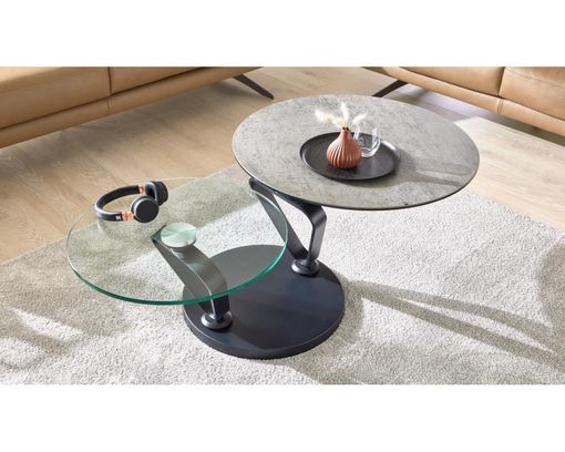Interliving Couchtisch 6218 - Grau/Durchsichtig/Schwarz - 1