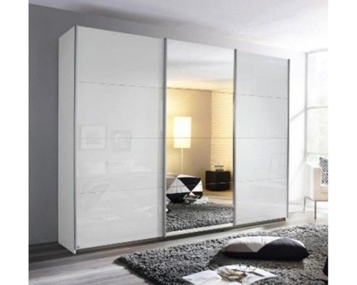 Schwebetürenschrank "Riga" mit Spiegel - Alpinweiß - 2