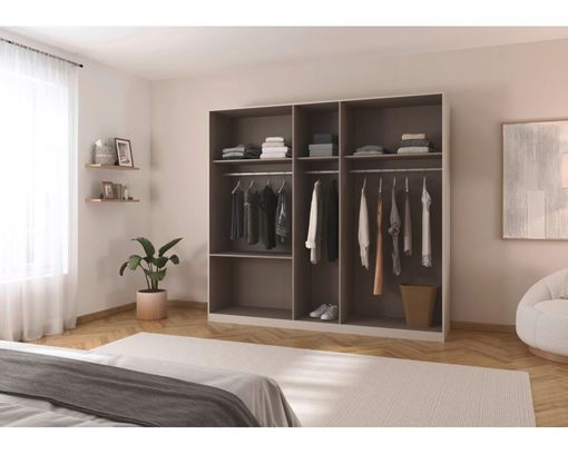 Drehtürenschrank "Reims", ca. 226x210 cm - Champagner/Dunkelbraun - 3