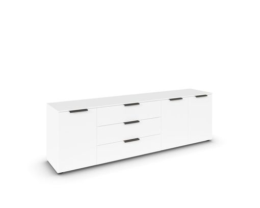 Kommode "Roseville", weiß, 3 Türen, 3 Schubladen - Alpinweiß - 1