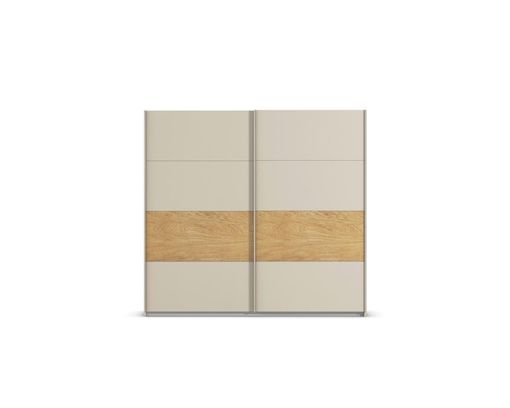 Schwebetürenschrank "Ruston", ca. 225x210 cm - Champagner/Holz - 1