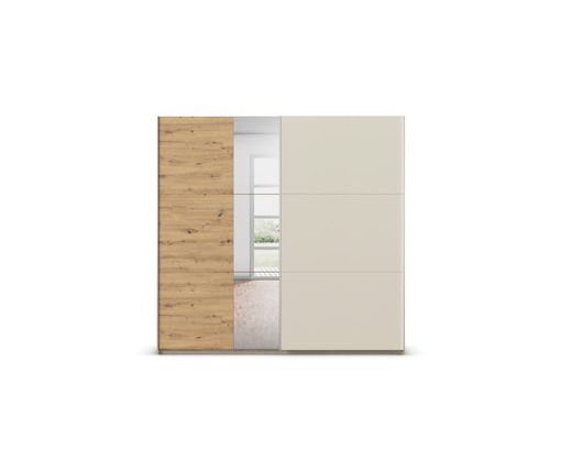 Schwebetürenschrank "Rennes" mit Spiegeltür - Braun/Champagner - 1